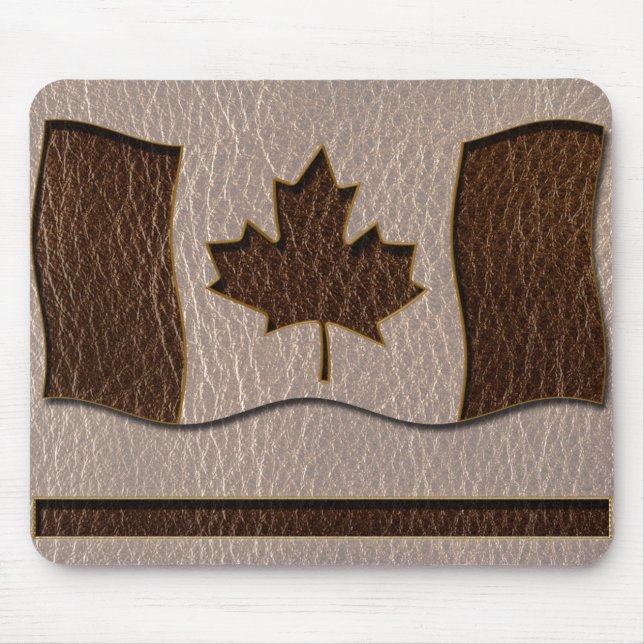 Mousepad Bandeira de Canadá do Couro-Olhar macia (Frente)