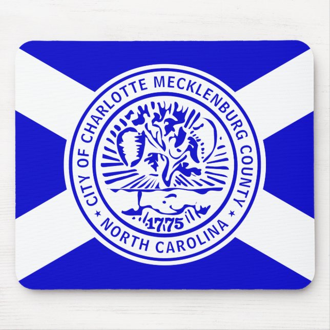 Mousepad Bandeira de Charlotte, Carolina do Norte (Frente)