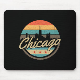 Mousepad Bandeira de Chicago Skyline Vintage Illinois EUA L