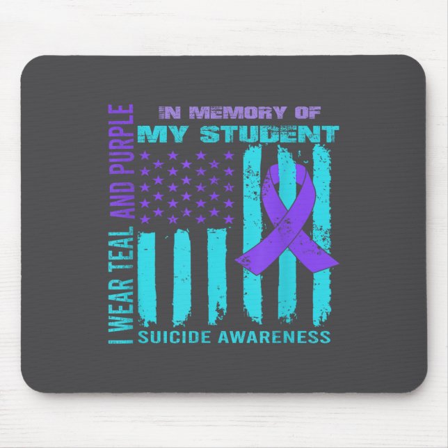Mousepad Bandeira de conscientização sobre suicídio com laç (Frente)