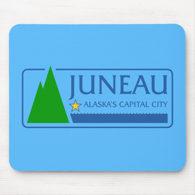 Mousepad Bandeira de Juneau, Placa de Rato do Alasca (Frente)