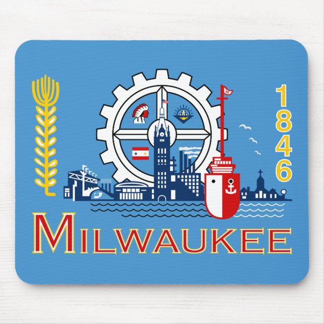 Mousepad Bandeira de Milwaukee, Wisconsin (Frente)