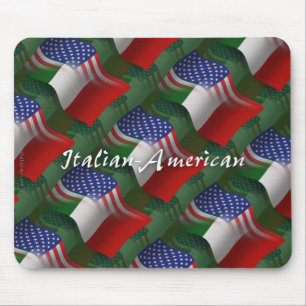Mousepad Bandeira de ondulação Italiano-Americana