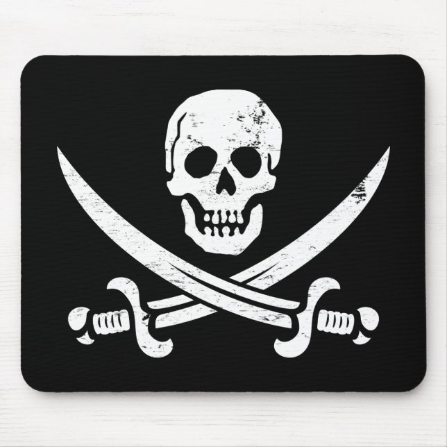 Mousepad Bandeira de pirata Roger alegre de John Rackham (Frente)