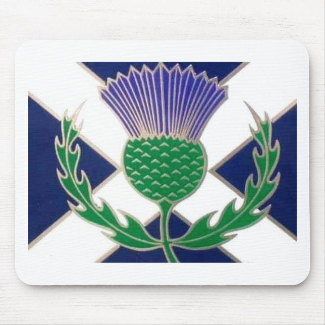 Mousepad Bandeira de Scotland e de cardo (Frente)