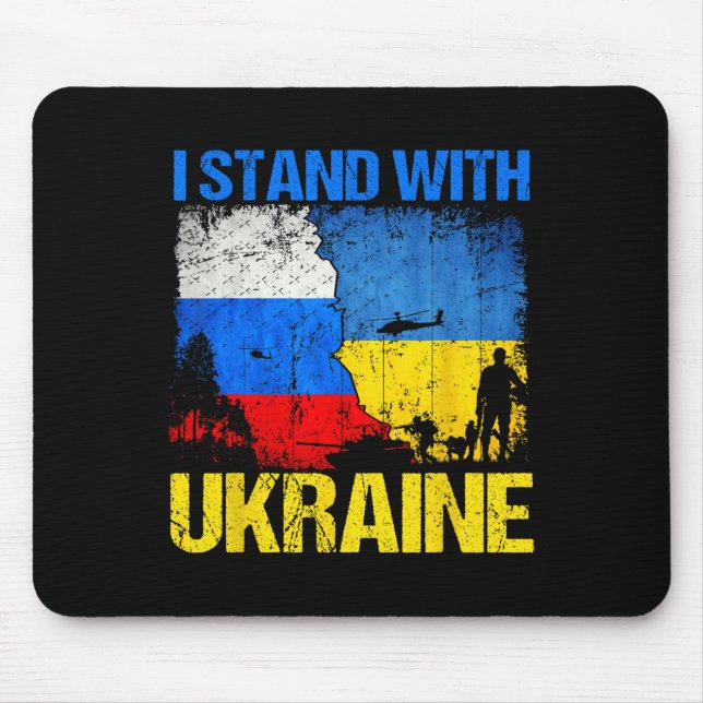 Mousepad Bandeira de Soldado de Apoio Eu Estou Com a Ucrâni (Frente)