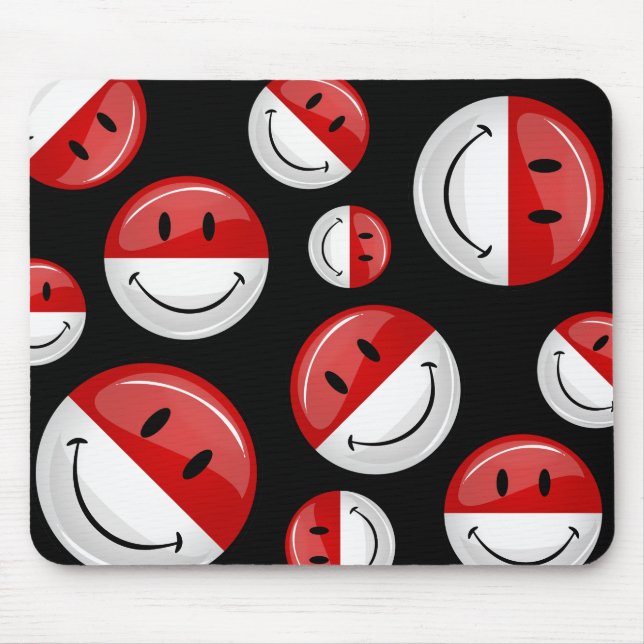 Mousepad Bandeira de sorriso de Monaco (Frente)