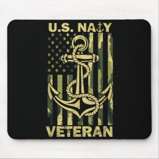 Mousepad Bandeira de veterano naval dos EUA camuflagem patr