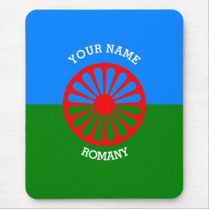 Mousepad Bandeira de viajantes ciganos romanos personalizad