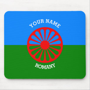 Mousepad Bandeira de viajantes ciganos romanos personalizad