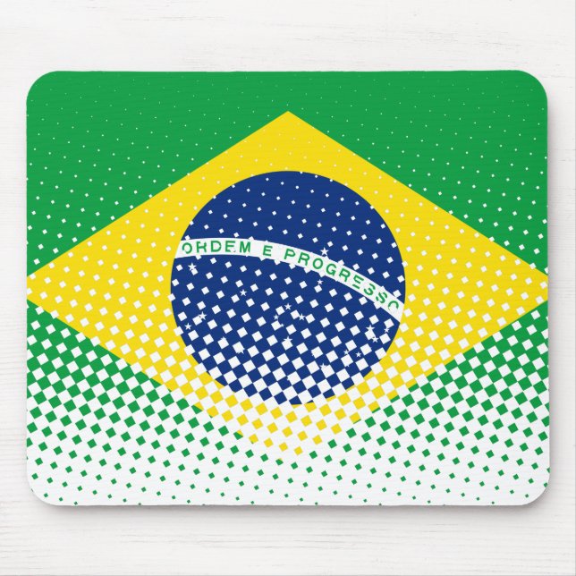 Mousepad Bandeira Do Brasil Com Efeito De Meia-Tonalidade (Frente)