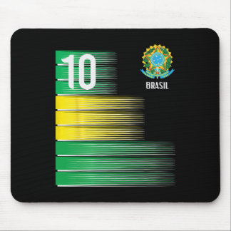 Mousepad Bandeira do Brasil Número 10 Brasil Futebol Homens