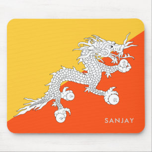 Mousepad Bandeira do Butão com seu nome