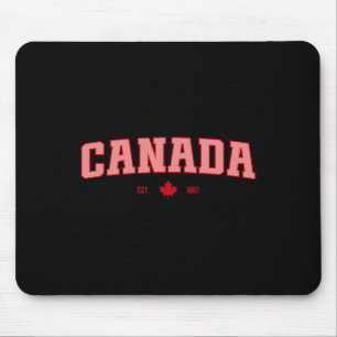 Mousepad Bandeira do Canadá Amor Retro Dia do Canadá Folha