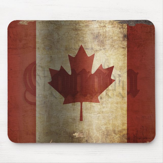 Mousepad Bandeira do Canadá / Grunge... (Frente)