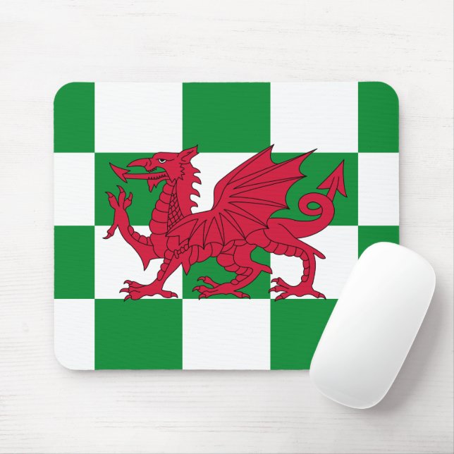 Mousepad Bandeira do Dragão Céltico Vermelho Místico do Paí (Com mouse)
