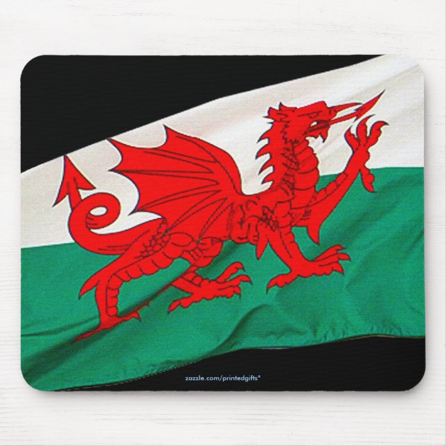 Mousepad Bandeira do Dragão Vermelho do País de Gales Bande (Frente)