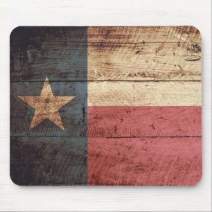 Mousepad Bandeira do estado de Texas na grão de madeira
