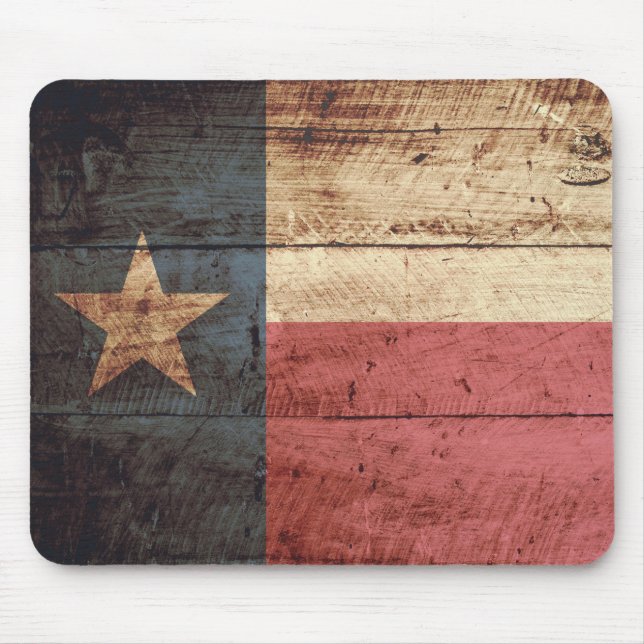 Mousepad Bandeira do estado de Texas na grão de madeira (Frente)