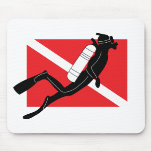 Mousepad Bandeira do mergulho do MERGULHADOR com o
