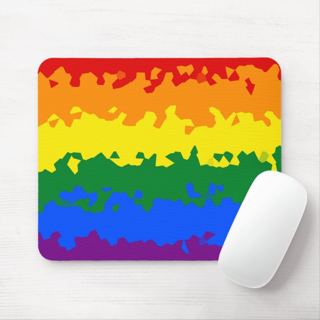 Mousepad Bandeira do Orgulho Gay Arco-Íris Abstrato Boho Fu (Com mouse)