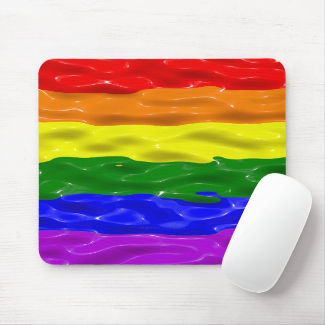 Mousepad Bandeira do orgulho gloss líquido SlipperyJoe's ve (Com mouse)