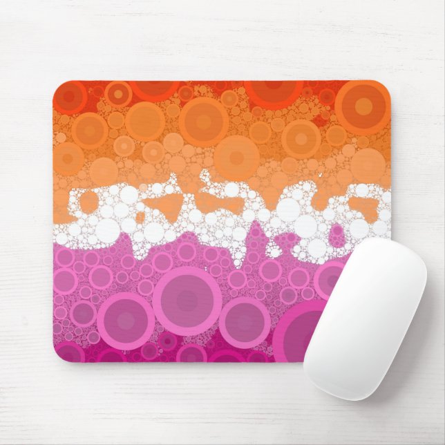 Mousepad Bandeira do Orgulho Lésbico Abstrata     (Com mouse)