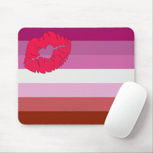 Mousepad Bandeira do orgulho lésbico de batom SlipperyJoe f