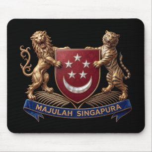 Mousepad bandeira do país singapura símbolo emblema brasão