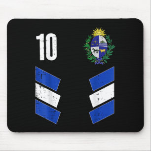 Mousepad Bandeira do Uruguai Número 10 Fã de Futebol Homens