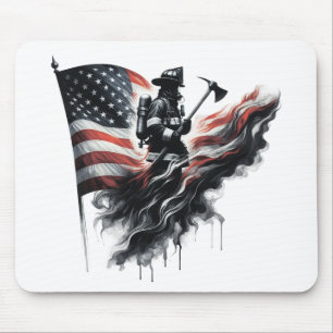 Mousepad Bandeira dos Estados Unidos. Bombeiro