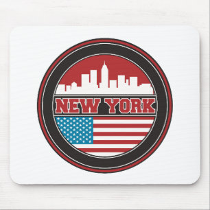 Mousepad Bandeira dos Estados Unidos da skyline de New