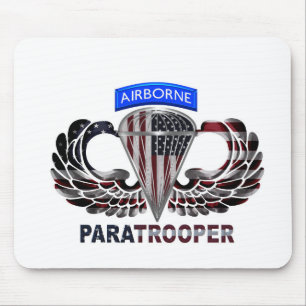 Mousepad Bandeira dos EUA com Asas e Paraquedistas