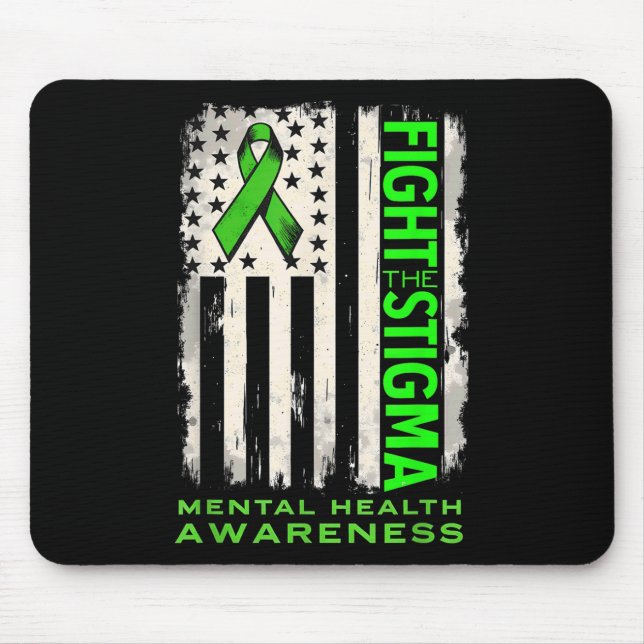 Mousepad Bandeira dos EUA Combater Estigma Conscientização  (Frente)