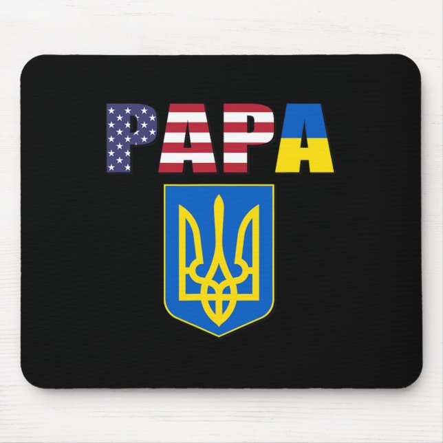 Mousepad Bandeira dos EUA e Bandeira da Ucrânia  (Frente)