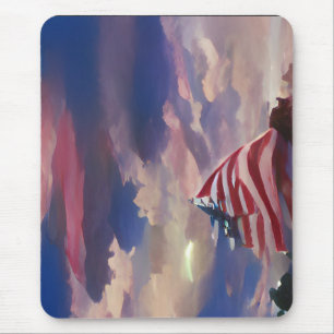 Mousepad Bandeira dos EUA julho 4 Memorial Day abstrato art