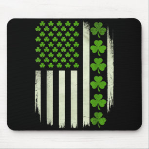 Mousepad Bandeira dos EUA Nacional Americano Trevos Irlande