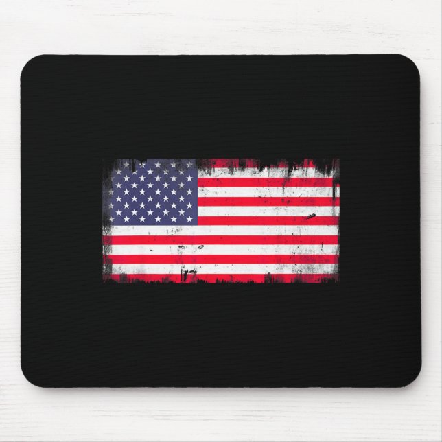 Mousepad Bandeira dos EUA quarto de julho patriótico liberd (Frente)