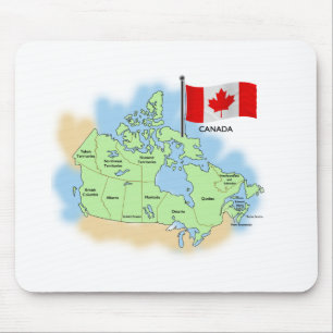 Mousepad Bandeira e mapa canadenses