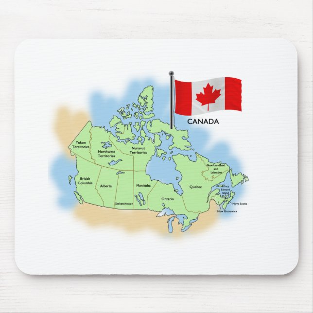 Mousepad Bandeira e mapa canadenses (Frente)