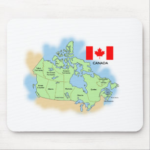 Mousepad Bandeira e mapa de Canadá
