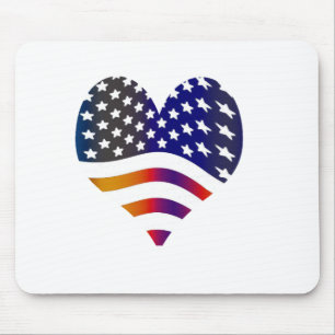Mousepad bandeira eua coração amor americano honra tropas l