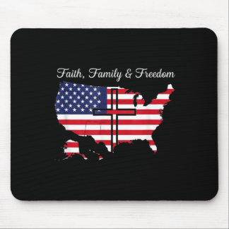 Mousepad Bandeira EUA Liberdade Família Fé 4 de Julho