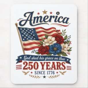 Mousepad Bandeira Floral 250 Anos da América