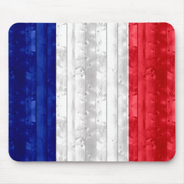 Mousepad Bandeira francesa de madeira (Frente)