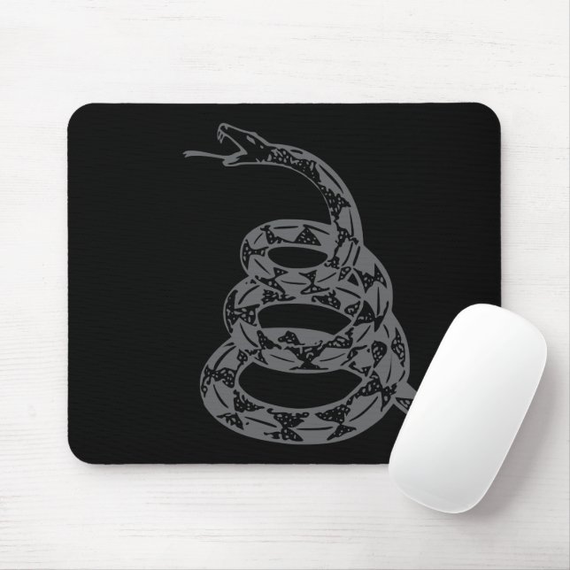 Mousepad Bandeira Gadsden Não Pise em Mim Cinza (Com mouse)
