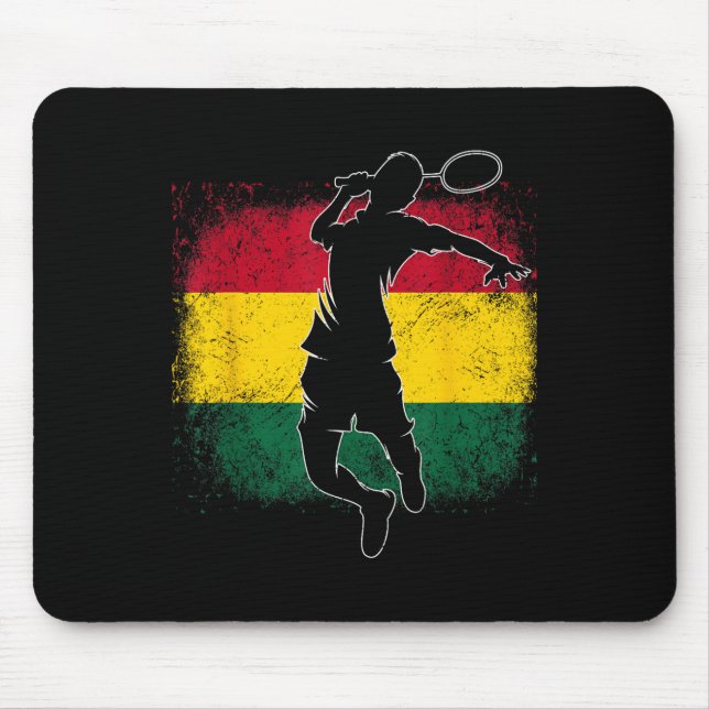 Mousepad Bandeira Gana do Jogador de Badminton (Frente)