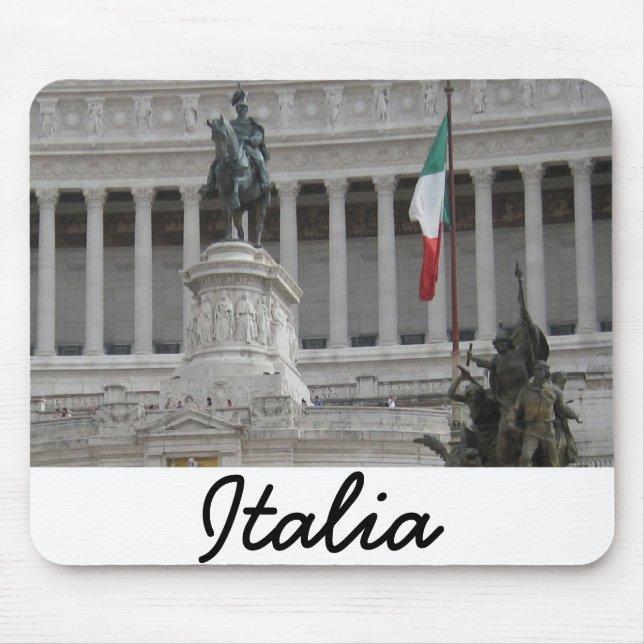 Mousepad Bandeira italiana ao lado da antiga ruína romana (Frente)
