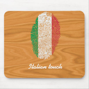 Mousepad Bandeira italiana da impressão digital do toque