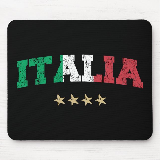 Mousepad Bandeira Italiana De Futebol Com Camisa De Futebol (Frente)